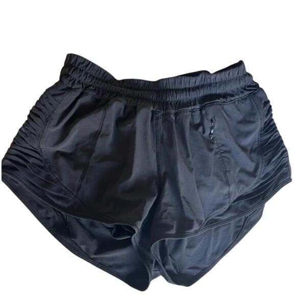 lululemon-Athletica-Rare-Running Shorts-Mesh Ruched‎ Side Detail-Black-Women-6 - Picture 2 of 5
